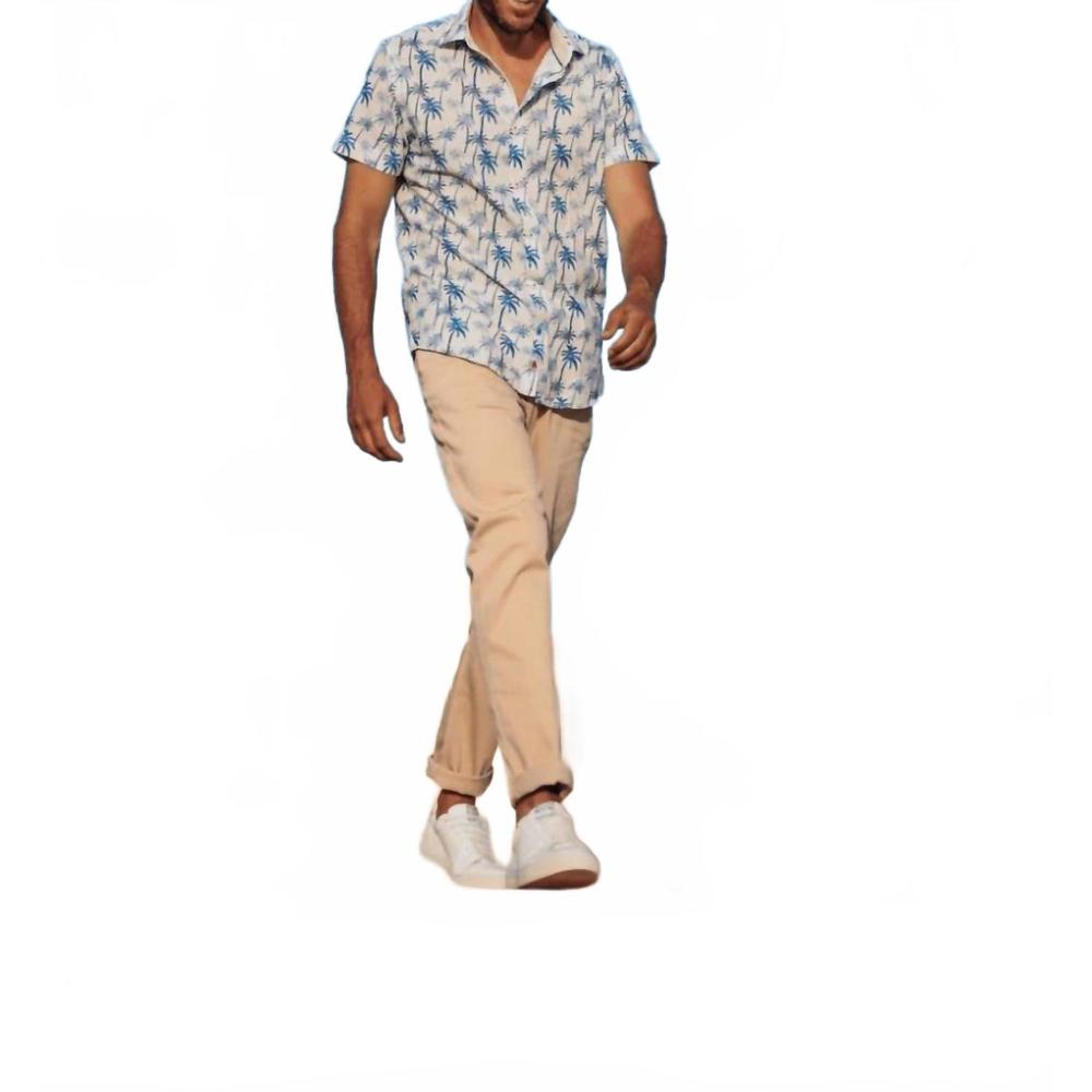 NEW A FISH NAMED FRED short sleeve palm tree shirt in multi